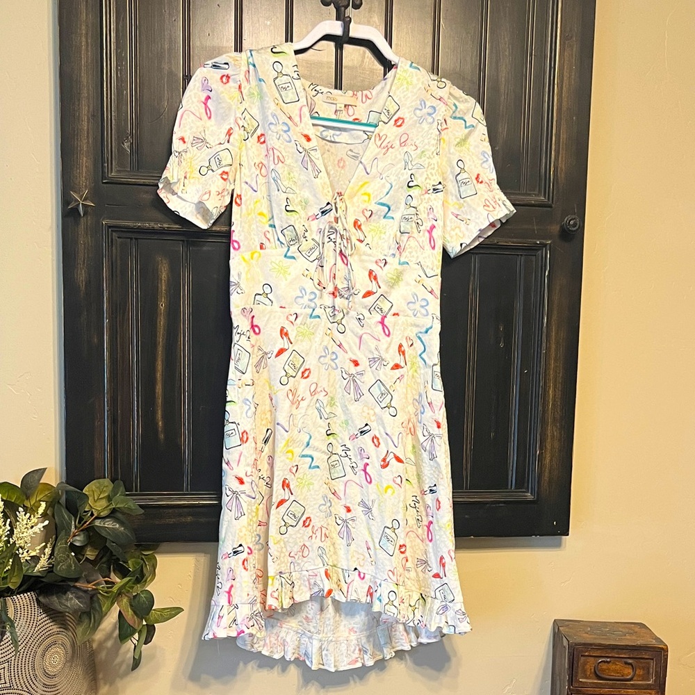 Maje Lipstick and Perfume Print Dress size small